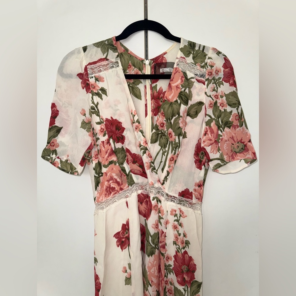 Reformation Pink Floral Midi Dress - Picture 4 of 10